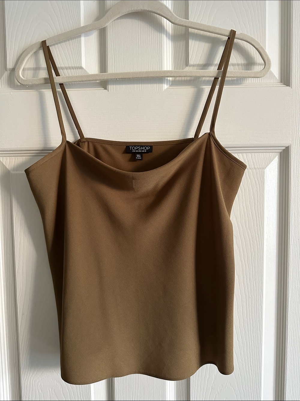Topshop Spaghetti Strap Olive Green Camisole Top Size 6